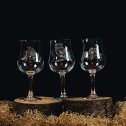 🍷 Lot de 6 verres à vin en cristal gravés – Animaux de la forêt